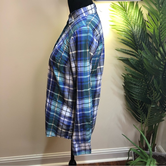 J Crew The Boy Shirt Plaid Flannel Button-Up Long Sleeve Blouse 2 - Picture 6 of 8